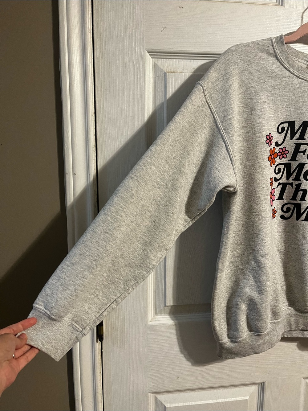He Would Love First | “Made For More Than Me” Gray Gildan Crewneck Sweatshirt - Picture 3 of 7